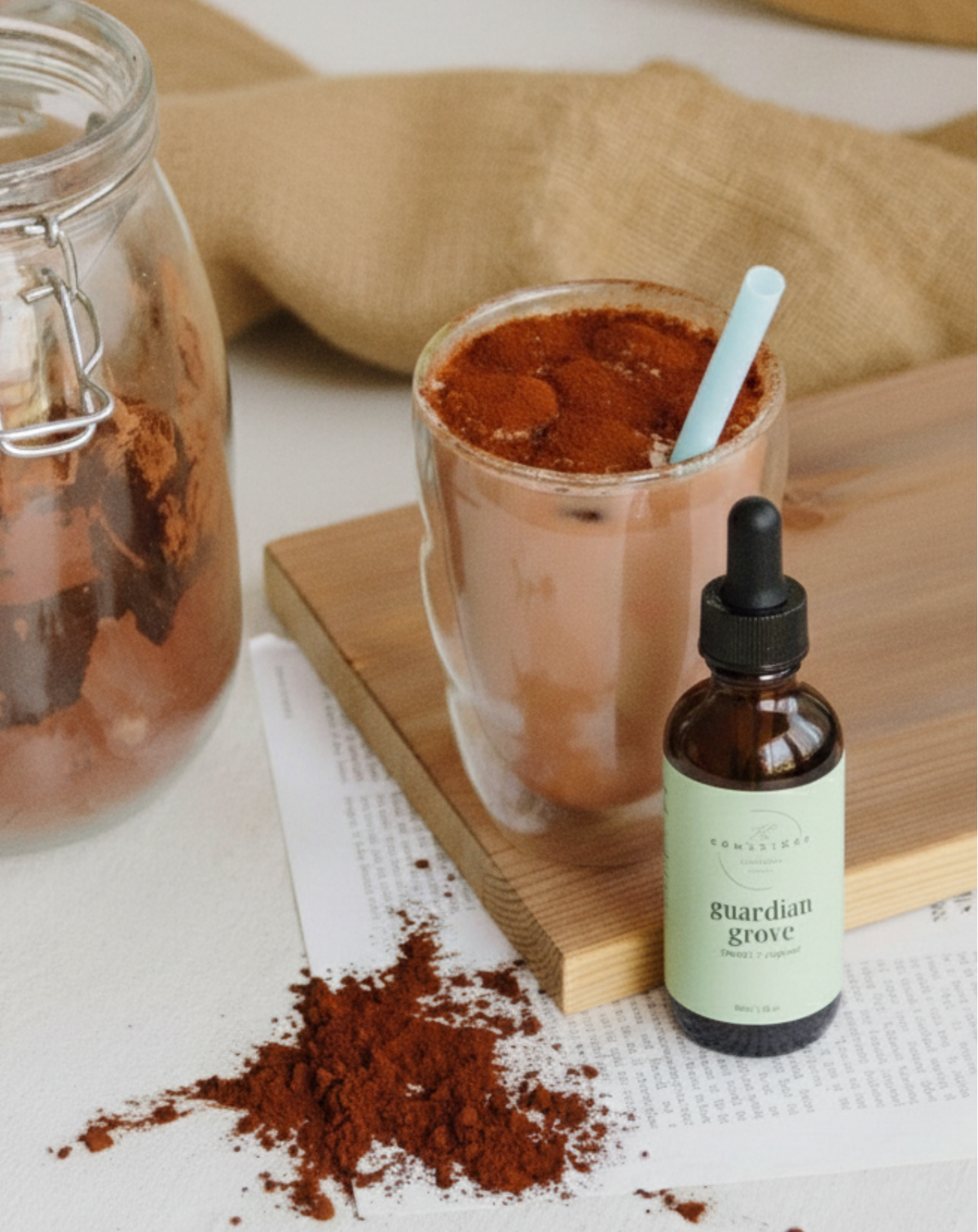 Healthy Chocolate Drink for kids with tincture herbal  vitamins