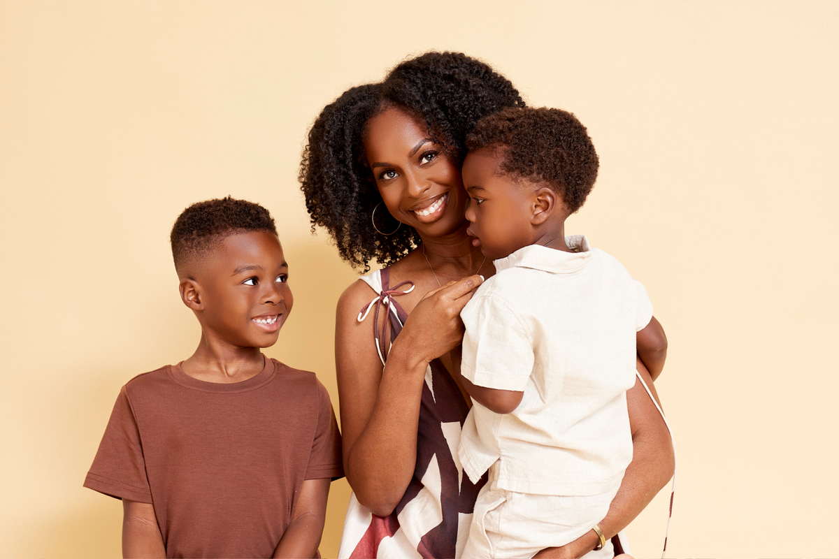 A mom with her 2 kids