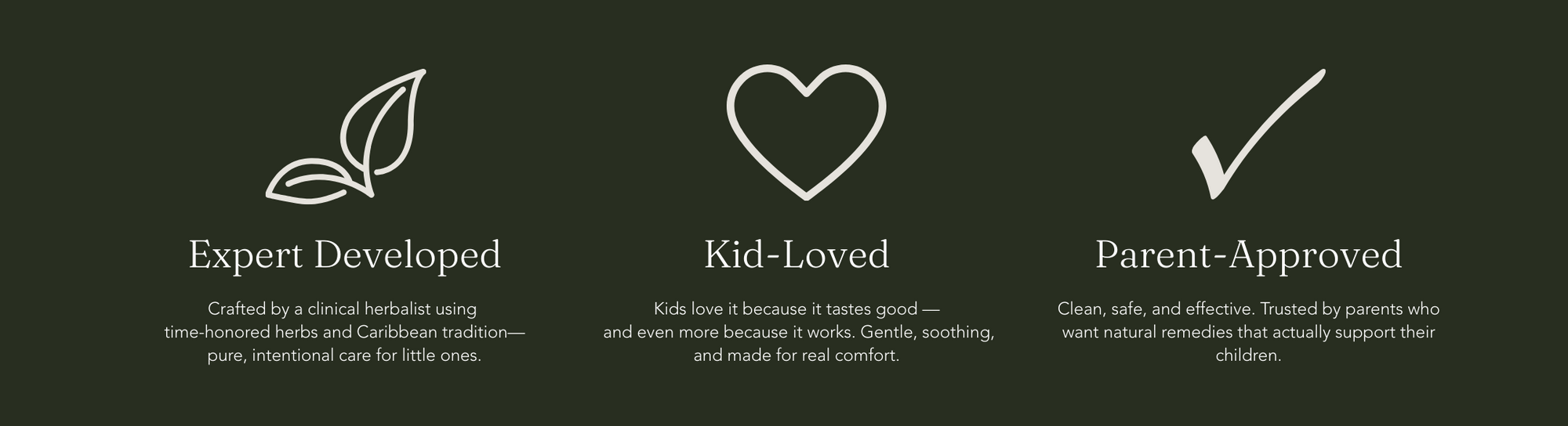 Three icons with text on a black background: 'Expert Developed', 'Kid-Loved', and 'Parent-Approved'.
Information why trust the Conscious Essentials